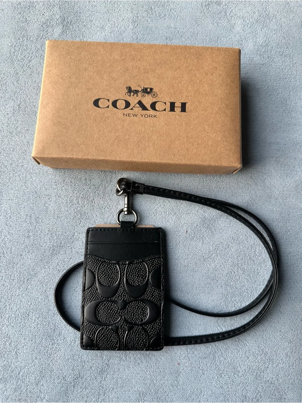 Brand New Coach Embossed C Logo ID Badge Lanyard Wallet, Unused No Box